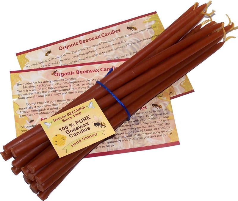Velas orgánicas de cera de abejas puras hechas a mano del Mercado de Tierra Santa - Velas de la Iglesia Ortodoxa de Jerusalén - Diámetro de 3/8 de pulgada