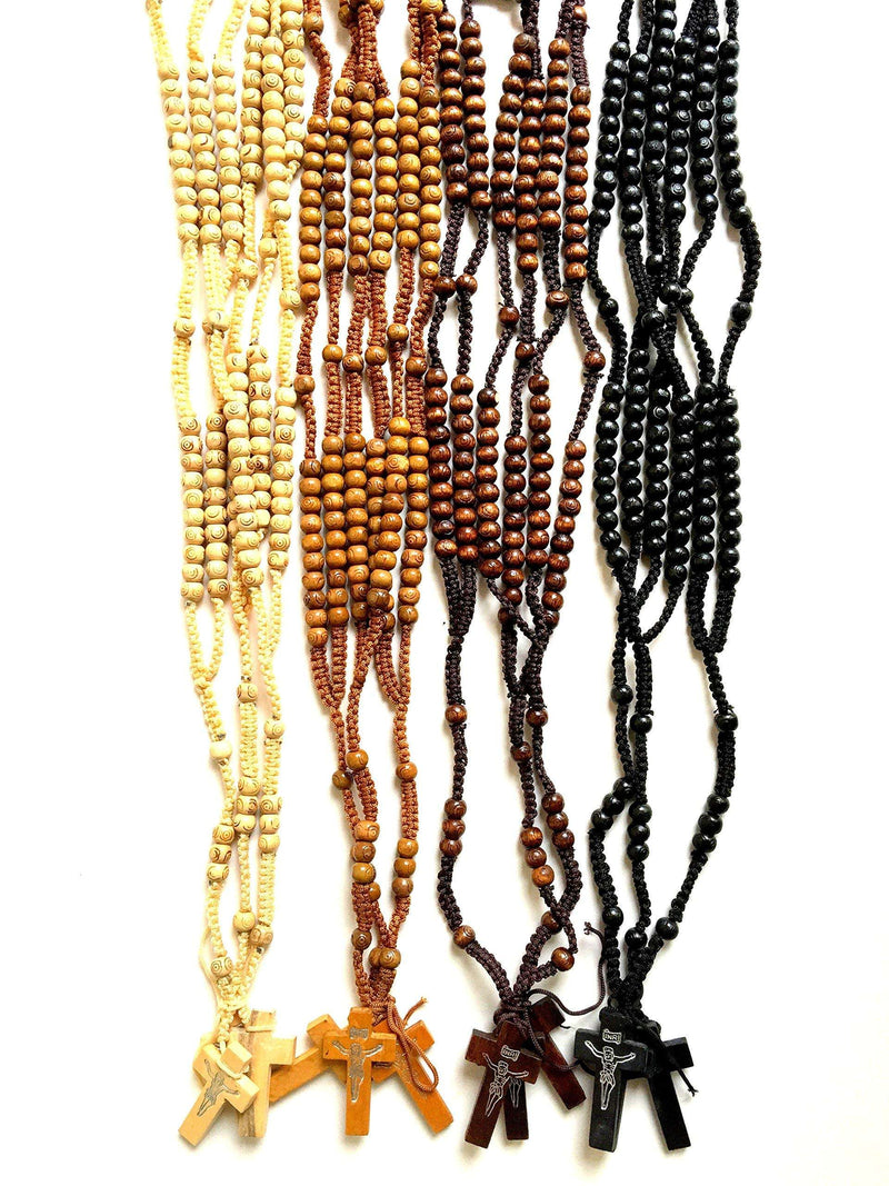 Dozen-12pcs Authentic Wooden Beads Rosaries From Nazareth Holy Land