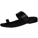 Holy Land Market Men/Women Biblical Jesus Leather/Suede Sandals/Slides From Jerusalem (Black Suede III)