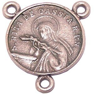 Saint Rita of Cascia - the patron of impossible causes - Pewter center (2cm - 0.8")