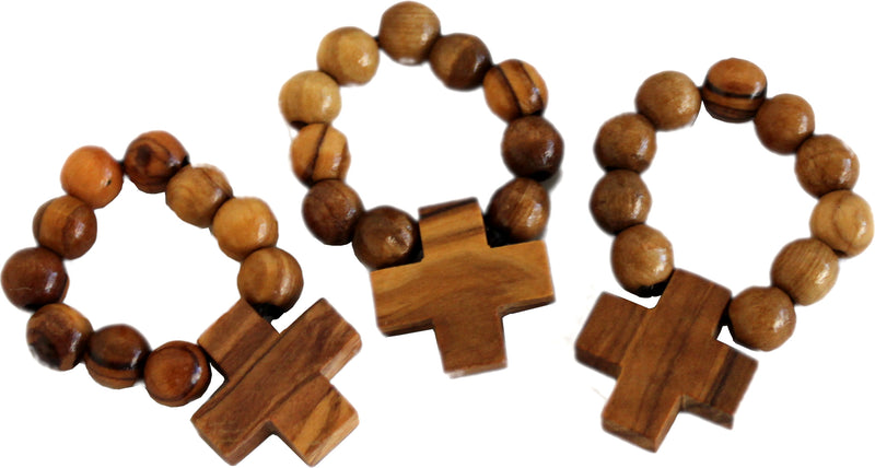 Olive Wood Finger Rosary (Set of Three)
