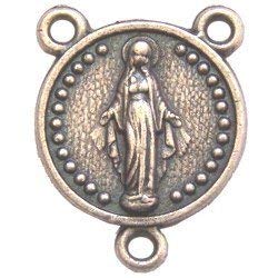 Miraculous medal center-small- O.L. Grace - Pewter (1.1 cm-0.4")