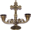 Holy Land Market Table Altar Crucifix with Candles Cups / Holders - 5 Inches