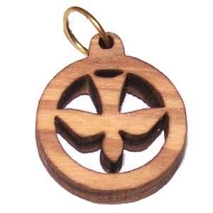 Colgante de paloma de madera de olivo (3.75 cm o 1.5" de diámetro)