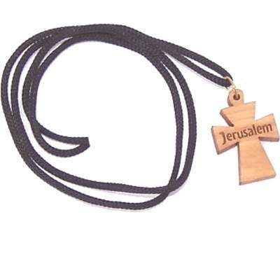 Maltese Cross - olive wood necklace, necklace is 60cm long - 23.5 inches )
