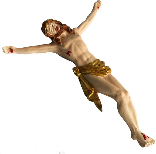 Hermosa pieza de arte crucifijo de pared o corpus de Nuestro Señor del Mercado de la Tierra Santa - 6 pulgadas (Listo para colgar)