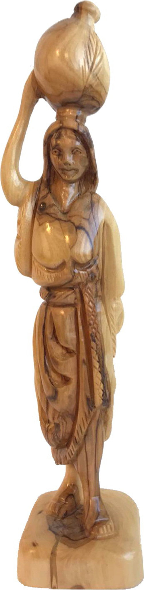 Olive Wood Lady At The Well Statue.