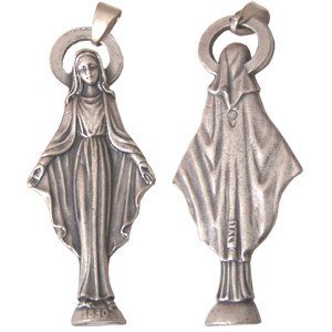 Blessed Mother apparition in France 1830 - Pewter (5.3 cm  OR 2 Inches)