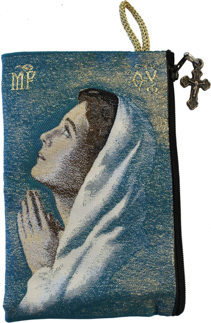 Holy Land Market Purse Tapestry of The Blessed Mother Mary - with Heat Printing on Synthetic Cloth Decorated - Style II (6.25 x 3.75 Inches)