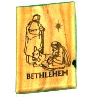 Bethlehem Magnet - Olive wood (6x4 cm or 2.4x1.6")