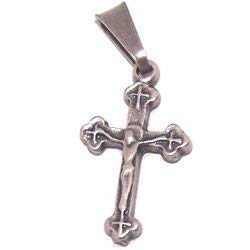 Double Faced Small Crucifix - Pewter Rosary or Chaplet Crucifix (1.6cm or 0.6.