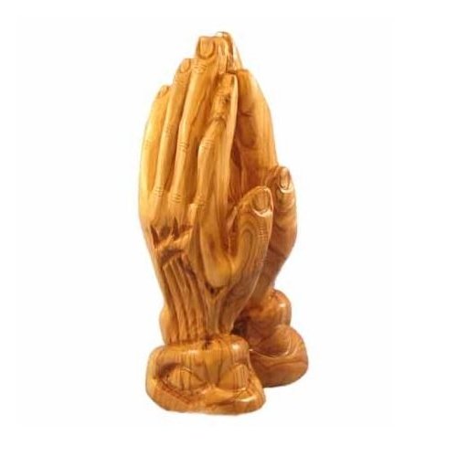 Holy Land Market Olivewood Praying Hands (20 to 23 cm or 8 to 9 Inch) - Extra Large Hands - Museum Quality