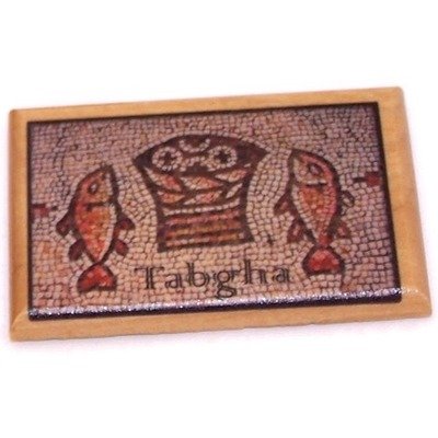 Tabgha - Fish and Bread Miracle Icon Magnet - Olive wood (6x4 cm or 2.4x1.6 inches)
