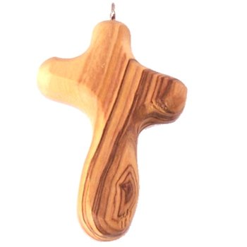 Comfort Holding Cross - Olive wood - Holding Cross with hook (2 inches - 5 cm...