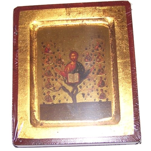 Tree of Life Icon with sheets of Gold (Lithography) - style I ( 4x5 inches )