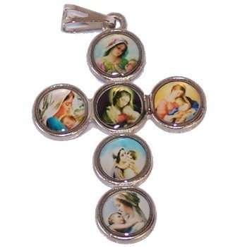 Imágenes y medallas más populares de nuestra amada Señora Cruz - estaño - ideal para...