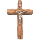 Holy Land Market Olive Wood Cross from Bethlehem with a Certificate and Lord Prayer Card