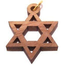 Star of David Olive wood Laser Pendant (2.3cm or 0.9" in diameter)