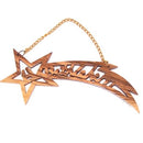 Holy Land Market Wall hanging olive wood Christmas ornament. Bethlehem Star made Saw hand comes Certificate. Large (6.25 inches long) Comes Lord's Prayer gift card