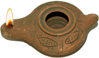 Antique wick Byzantine Clay Oil Lamp - ancient heritage lamp