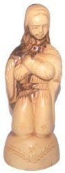 Figura de la Virgen María de madera de olivo de tamaño estándar del Mercado de Tierra Santa