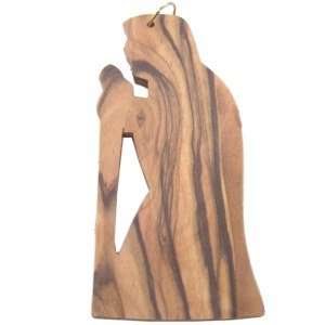 Adorno navideño de madera del Mercado de la Tierra Santa - Plano (7.5x2.5 cm o 2.95x1).