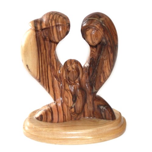 The Holy Family (modern) - Olive wood (11 x 4 cm or 4.5 x 1.5 Inches )
