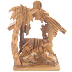 Olive Wood Nativity Scene with Angels