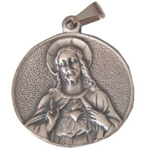Sacred Heart / Immaculate Heart - Pewter (3cm-1.2" diameter)
