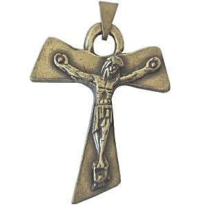 Crucifijo Tau - Tono bronce (4cm o 1.57") Rosario/Pendiente