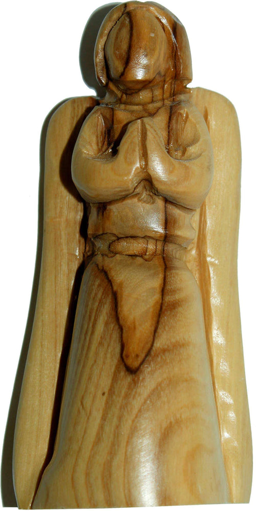 Mercado de Tierra Santa Ángel Orante de Madera de Olivo Hecho a Mano en Belén, Tierra Santa (4.25 pulgadas)
