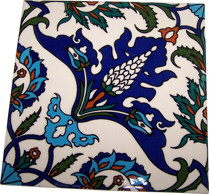 Modular Hand Painted Tile from Jerusalem Model VII - 6 Inches - Asfour Outlet Trademark