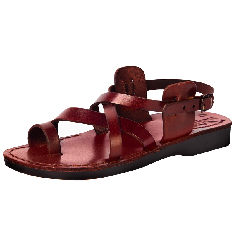 Holy Land Market Unisex Adults/Children Genuine Leather Biblical Sandals/Flip Flops/Slides/Slippers (Jesus - Yashua)  Style I