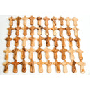 Hundred, 100 Olive Wood Comfort Crosses with Velvet Bags & Lord`s Prayer Card - The Holding or Hand Cross (4 inches) - Large