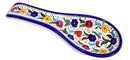 Armenian hand painted cooking Spoon Rest/Ladle Holder - Large with deep Round Cup part - Asfour Outlet Trademark