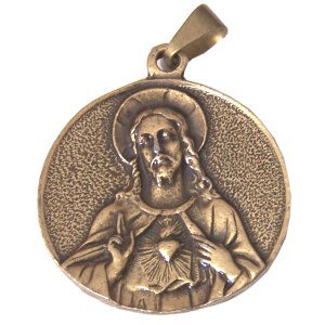 Sacred Heart / Immaculate Heart - Bronze (3cm-1.2" diameter)