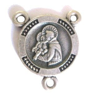 St. Anthony of Padua - Miracle Worker - Pewter center (1.6cm-0.6")