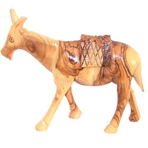 Burro de madera de olivo (18 cm o 7 pulgadas)