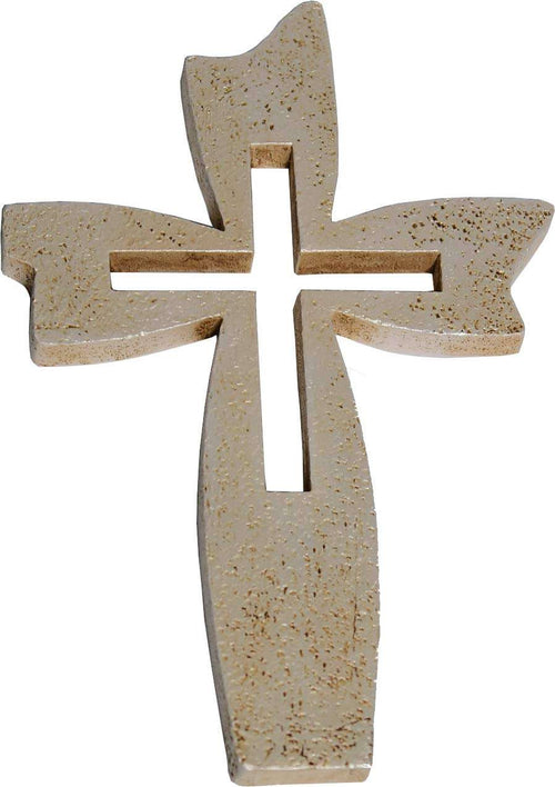 Cruz de resina simple del Mercado de Tierra Santa lista para colgar (20 cm o 8 pulgadas)
