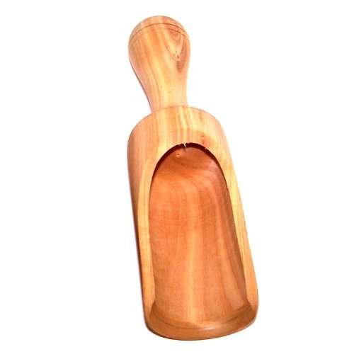 Handcrafted olive wood Salt spoon or scoop / shovel - Large size ( length 7 Inches) - Asfour Outlet Trademark