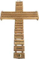 Holy Land Market Olive Wood Cross from Bethlehem with a Certificate and Lord Prayer Card