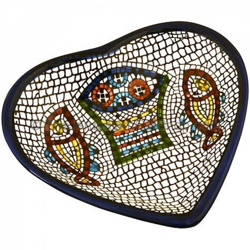 Heart shaped Ceramic Serving Snack Dish (5 Inches) - Asfour Outlet Trademark