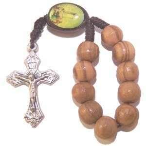 Ten Beads finger Rosary / chaplet with a Holy Image or icon (9 cm or 3.5")