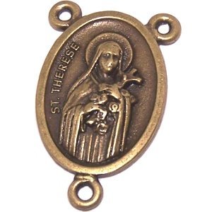 St. Theresa of Lisieux - Bronze - the little flower of Jesus (2.2x1.6 cm-0.86x0.6")