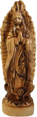 Holy Land Market Virgin or Lady of Guadalupe Olive Wood Statue from Bethlehem - (24 cm cm or 9.25 inches)