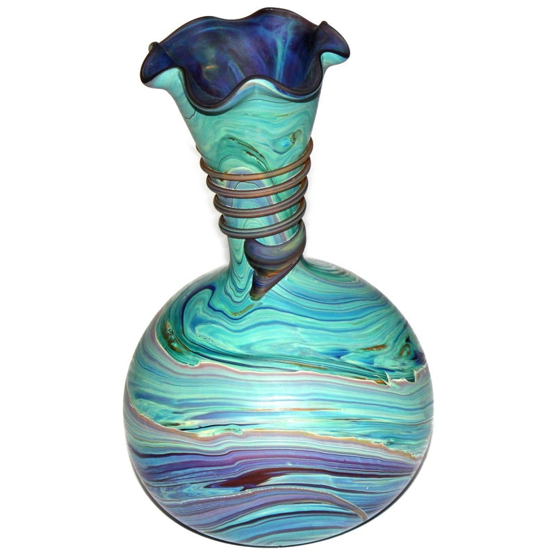 Adon style Phoenician - Ancient beauty Phoenician Glass Vase. Each is unique. Museum quality looks and feels(8 Inch)