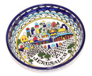 Jerusalem City Walls and Gates View Armenian Ceramic Bowl - Medium (9.2 inches in Diameter and 1.5 Inches deep) - Asfour Outlet Trademark