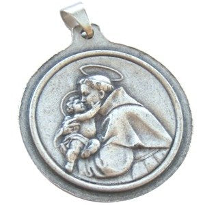 St. Anthony / St. Christopher- Pewter medal(3.2cm-1.3" diameter)