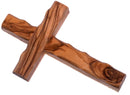 Holy Land Market Olive Wood Cross from Bethlehem with a Certificate and Lord Prayer Card