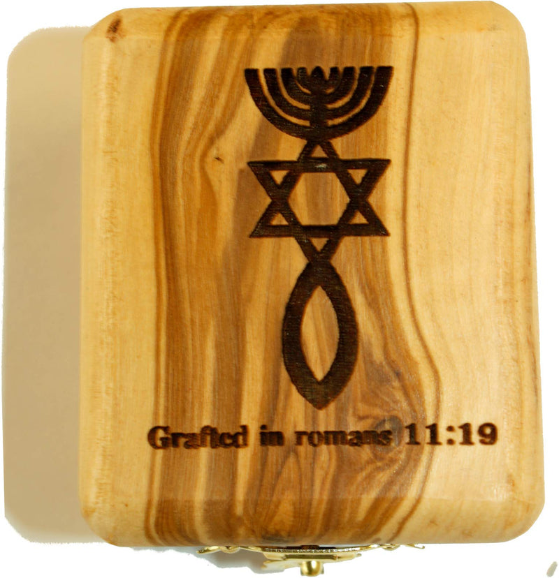 Holy Land Market Unique Messianic Olive Wood Box I - Standard Size